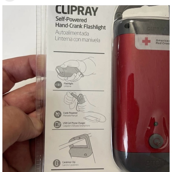 Red Cross Emergency Flashlight/Charger -hand crank - Picture 7 of 9